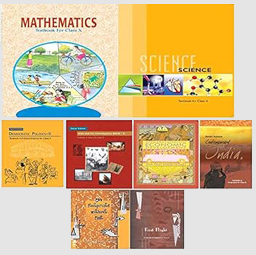 NCERT CLASS 10 SET (ENGLISH MEDIUM ) 8(eng , his, pol, geo, eco, math , science) 8 Book Set